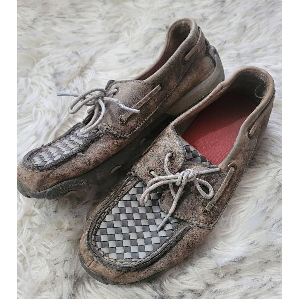 Twisted X Driving Mocassin Shoe, Youth 5
